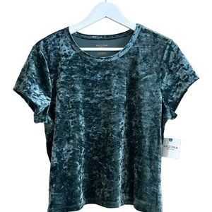 ARIZONA Jean Co. Juniors Dark Green Crushed Velvet Babydoll Top Size XL - NEW!